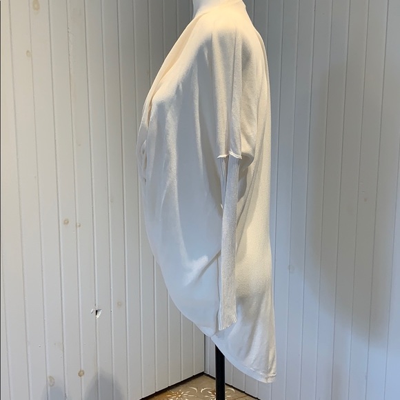 UO Silence & Noise Cream High Low Wrap Sweater - Picture 3 of 6